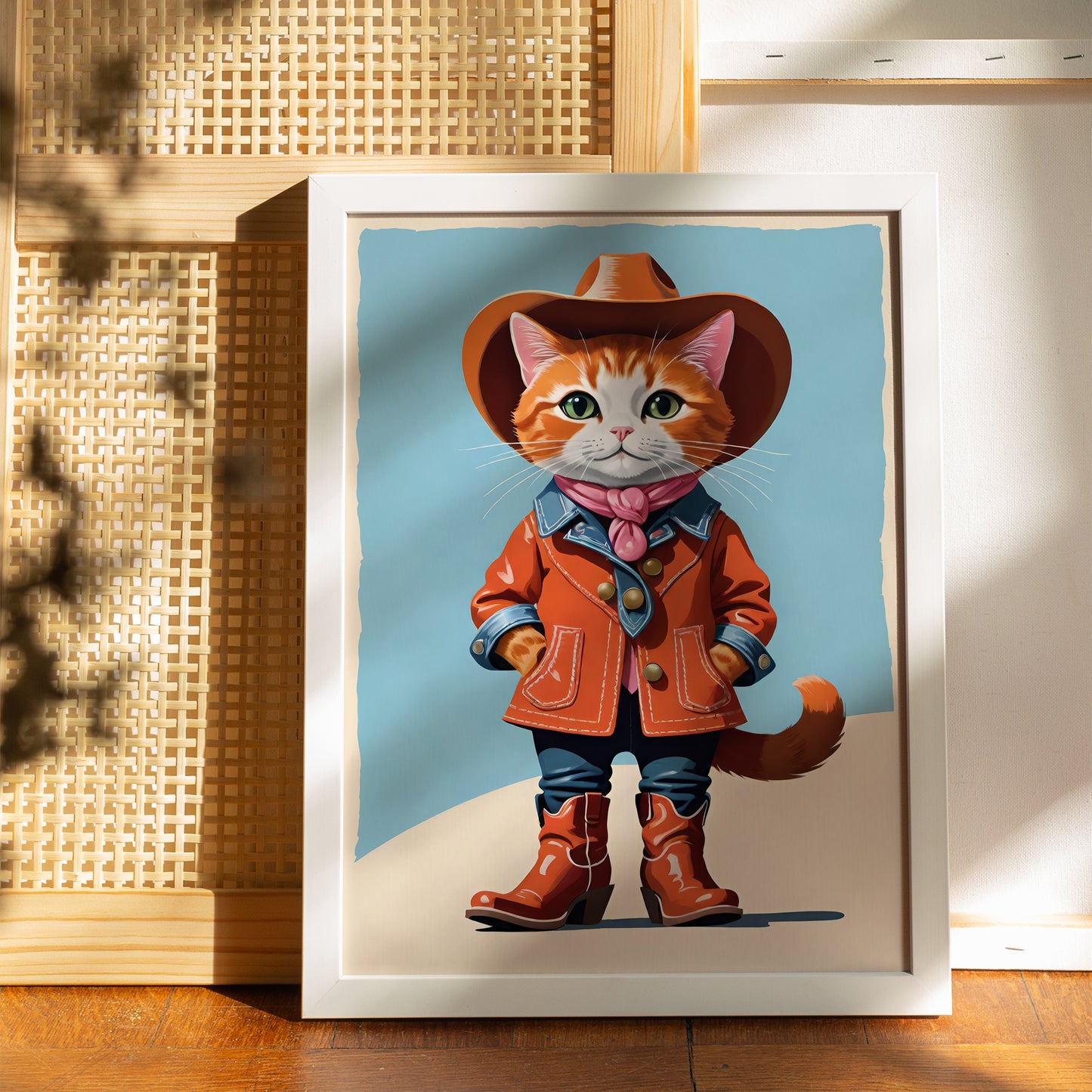 Cute Cowboy Cat Art Print