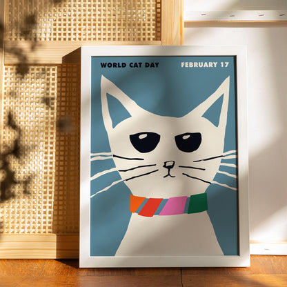 World Cat Day February 17 Wall Art Print