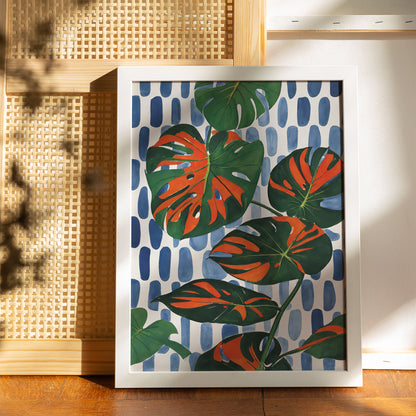 Watercolor Monstera Art Poster Print