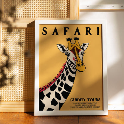 Safari Giraffe Guided Tours Wall Art Print