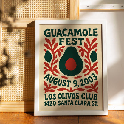 Guacamole Fest Retro Poster