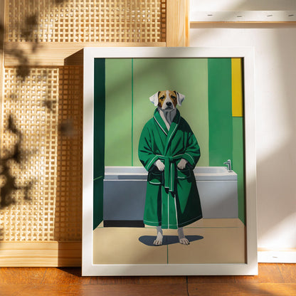 Bathrobe Dog Wall Art