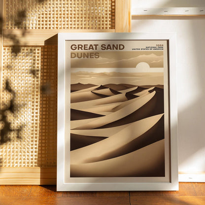 Great Sand Dunes Retro Poster