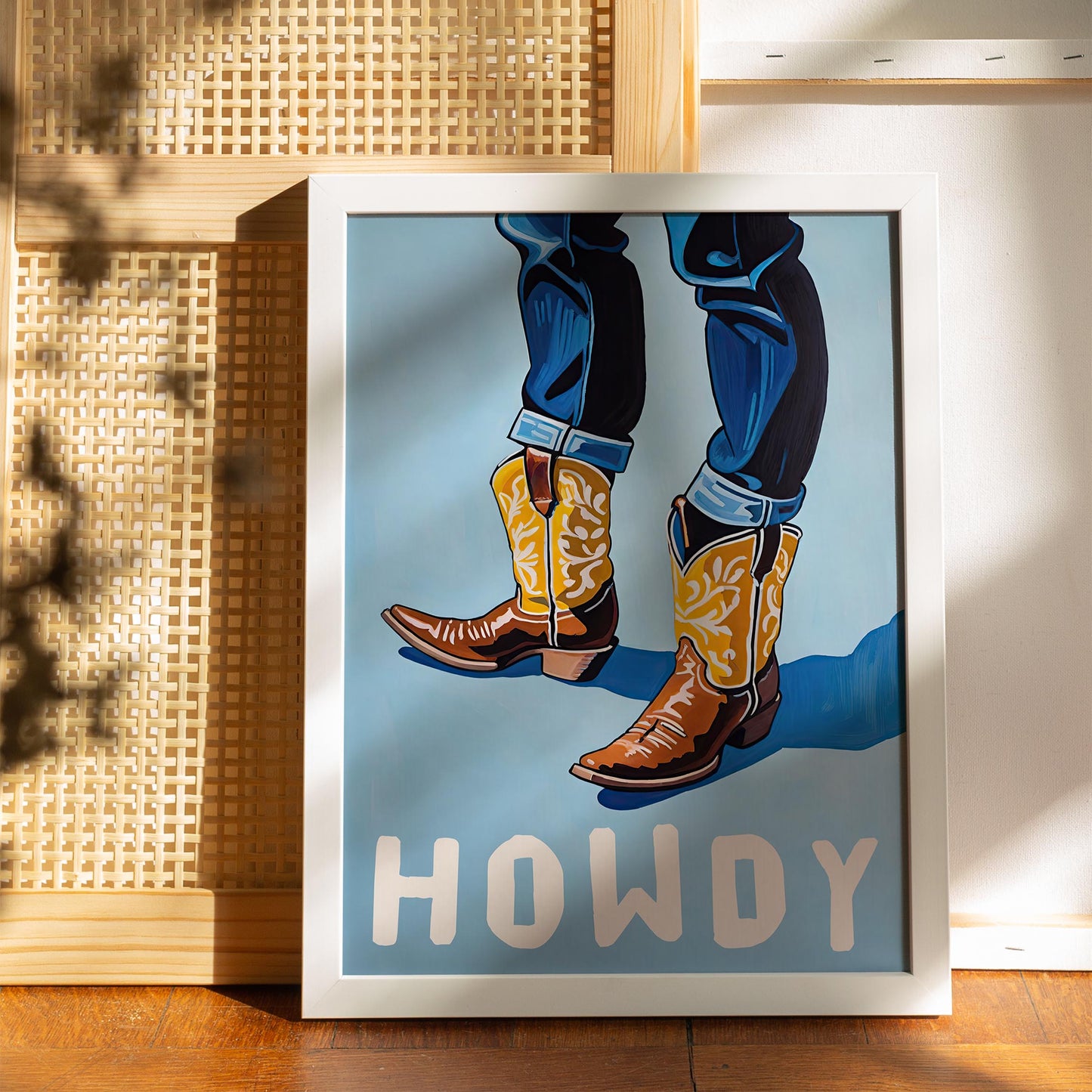 Howdy Cowboy Boots Print