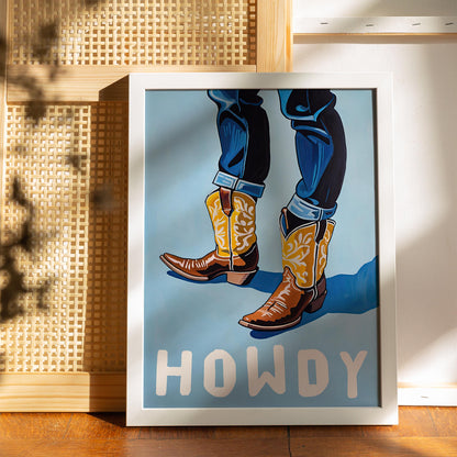 Howdy Cowboy Boots Print