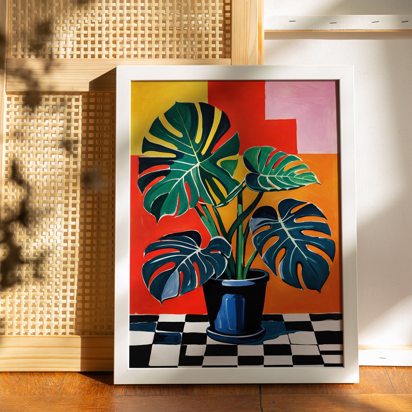 Colorful Monstera Plant Wall Art Print
