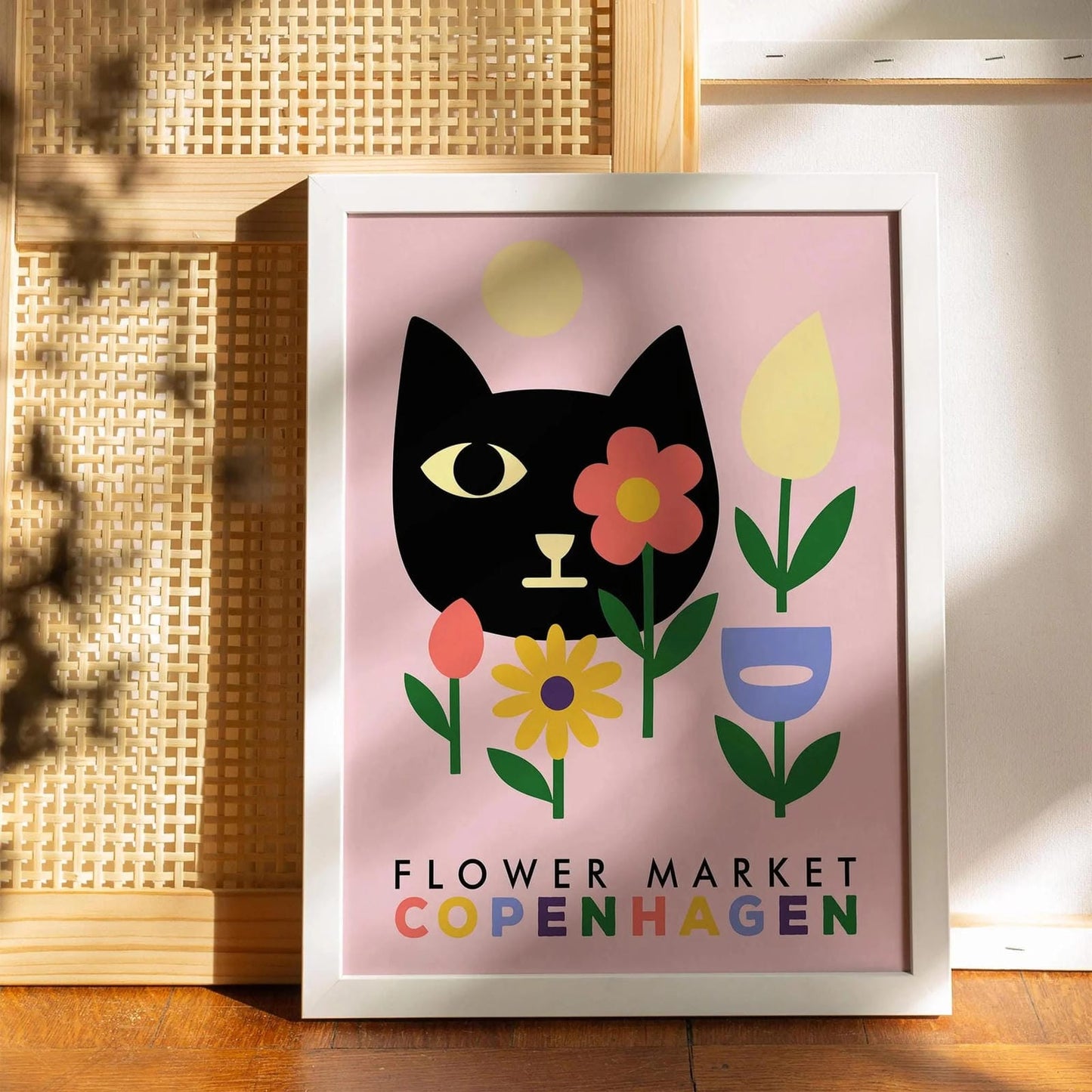 Flower Market Copenhagen Poster – Retro Wall Art Print