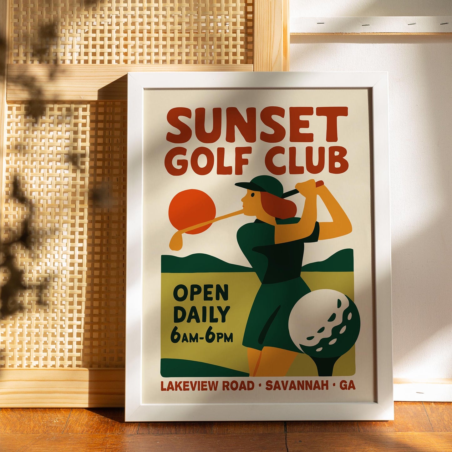 Sunset Golf Poster