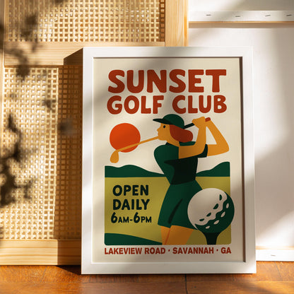 Sunset Golf Poster