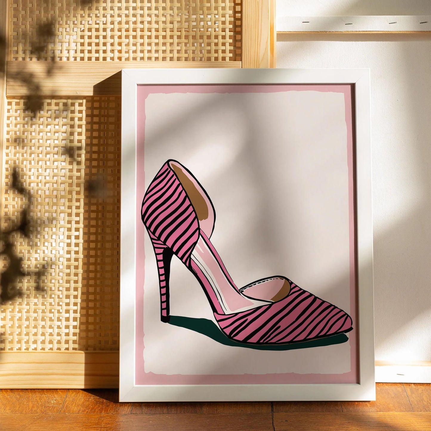 Zebra Heels Fashion Wall Art Print