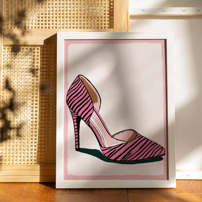 Zebra Heels Fashion Wall Art Print