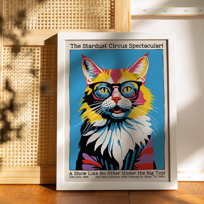 Dallas 1986 Stardust Circus Cat Retro Poster