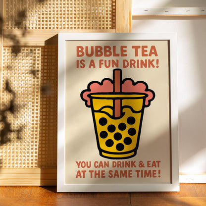 Bubble Tea Fun Poster Print