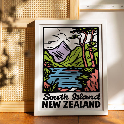 New Zealand Landscape Poster Print