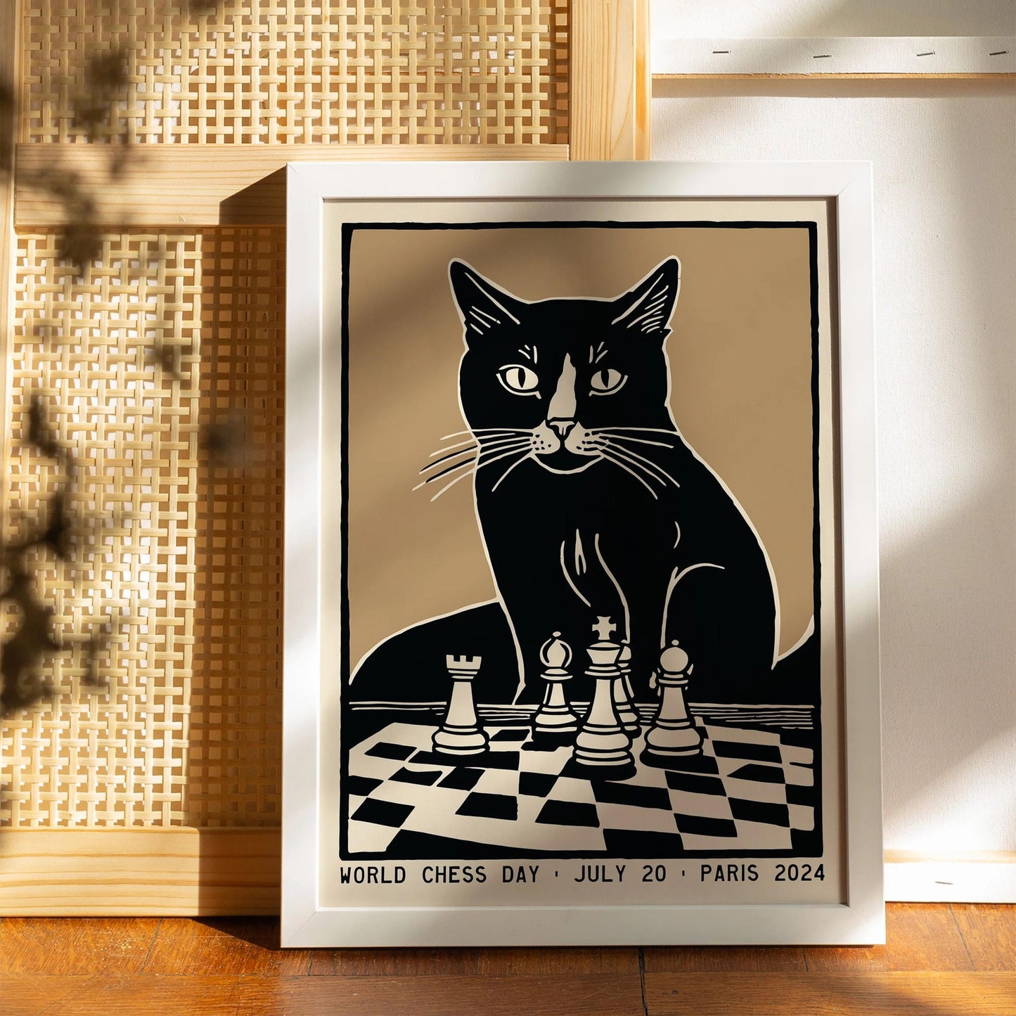 World Chess Day Cat Poster Paris 2024