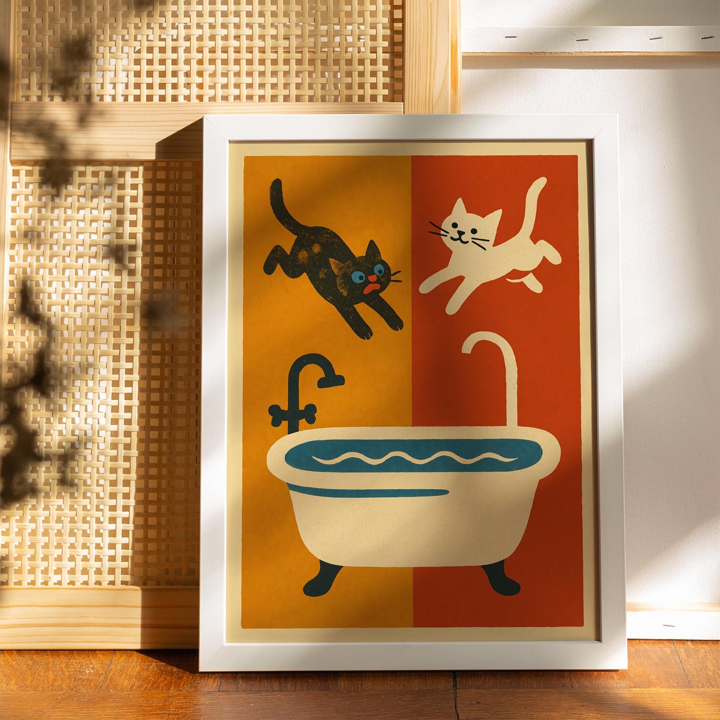 Playful Cats Bath Poster
