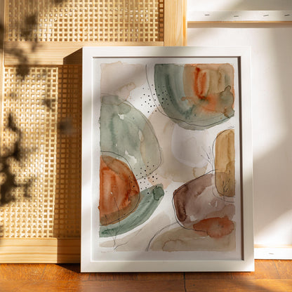 Earthy Tones Watercolor Painted Wall Art Print