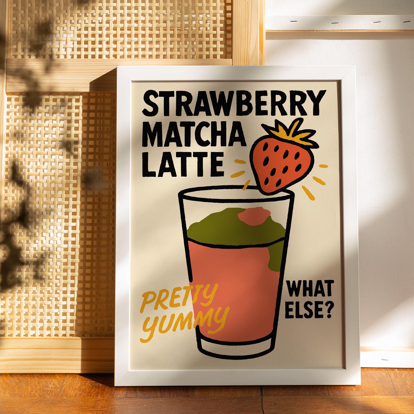 Strawberry Matcha Latte Poster
