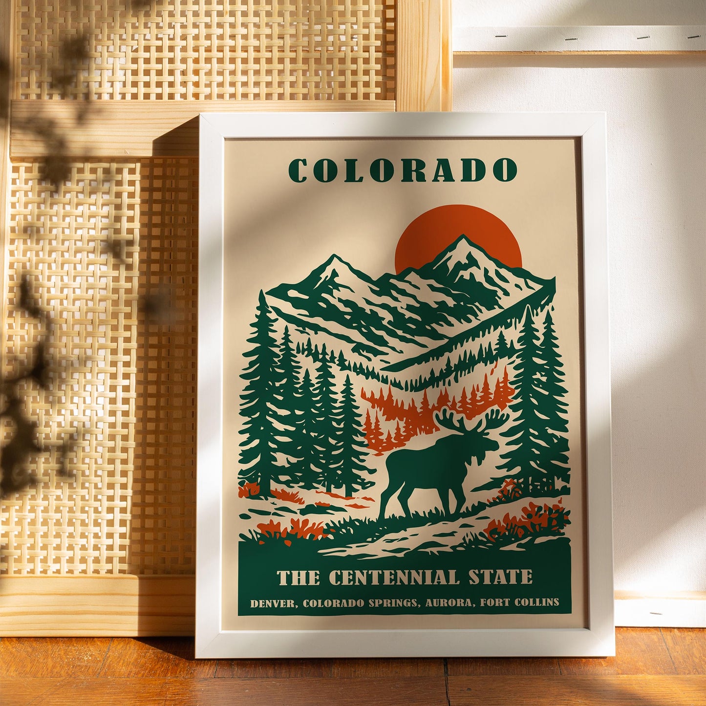 Colorado The Centennial State Travel Poster – Mountain Wall Art Print