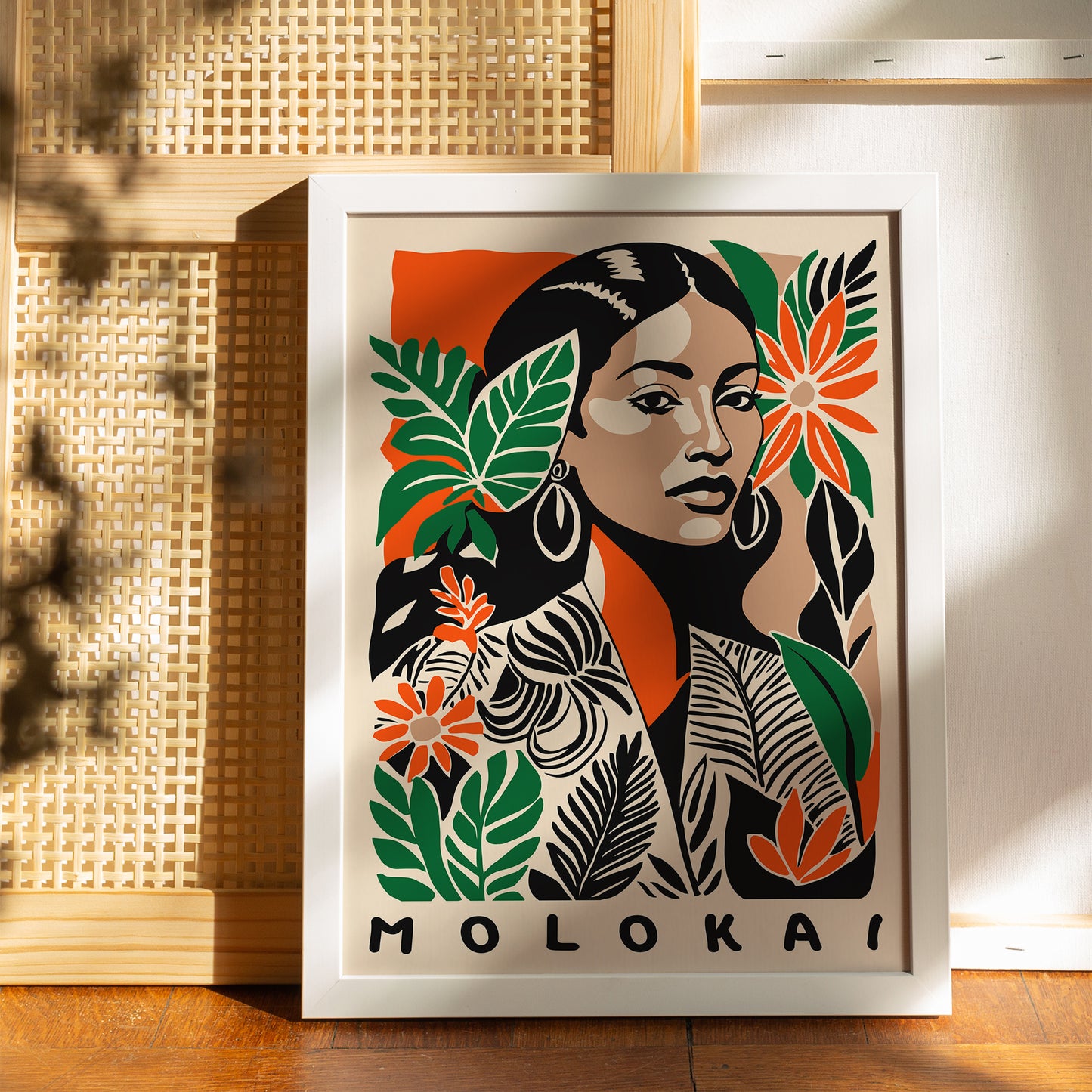 Molokai Hawaii Flower Woman Poster
