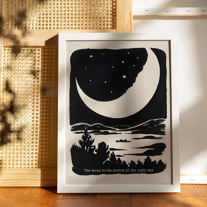 Moon Poetry Night Sky Art Print