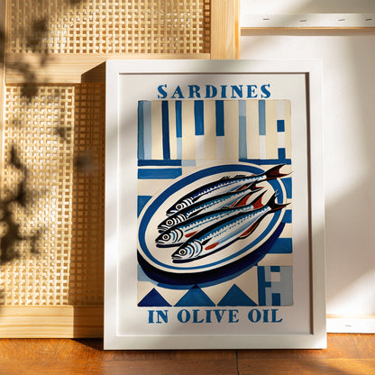 Sardines in Olive Oil Retro Wall Art