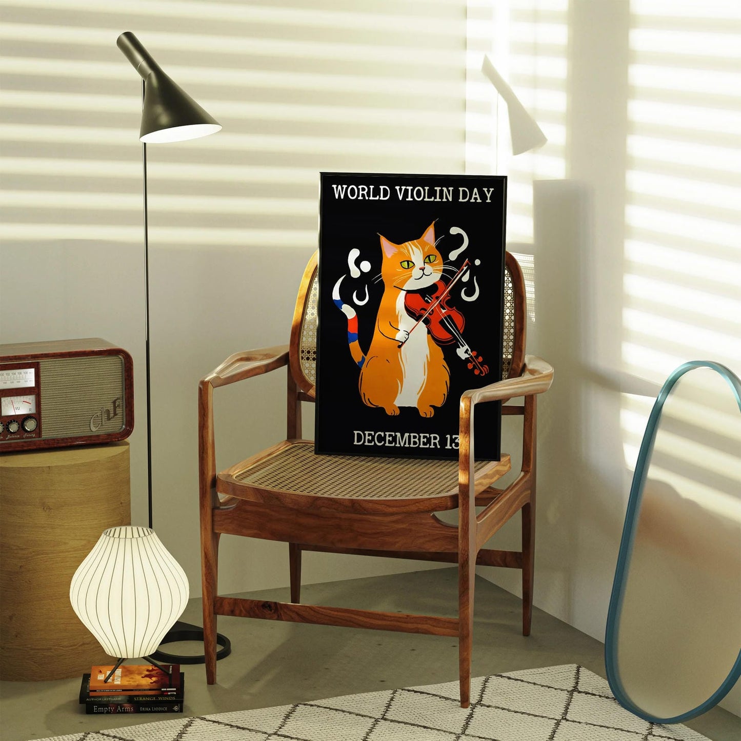 World Violin Day Cute Cat Poster
