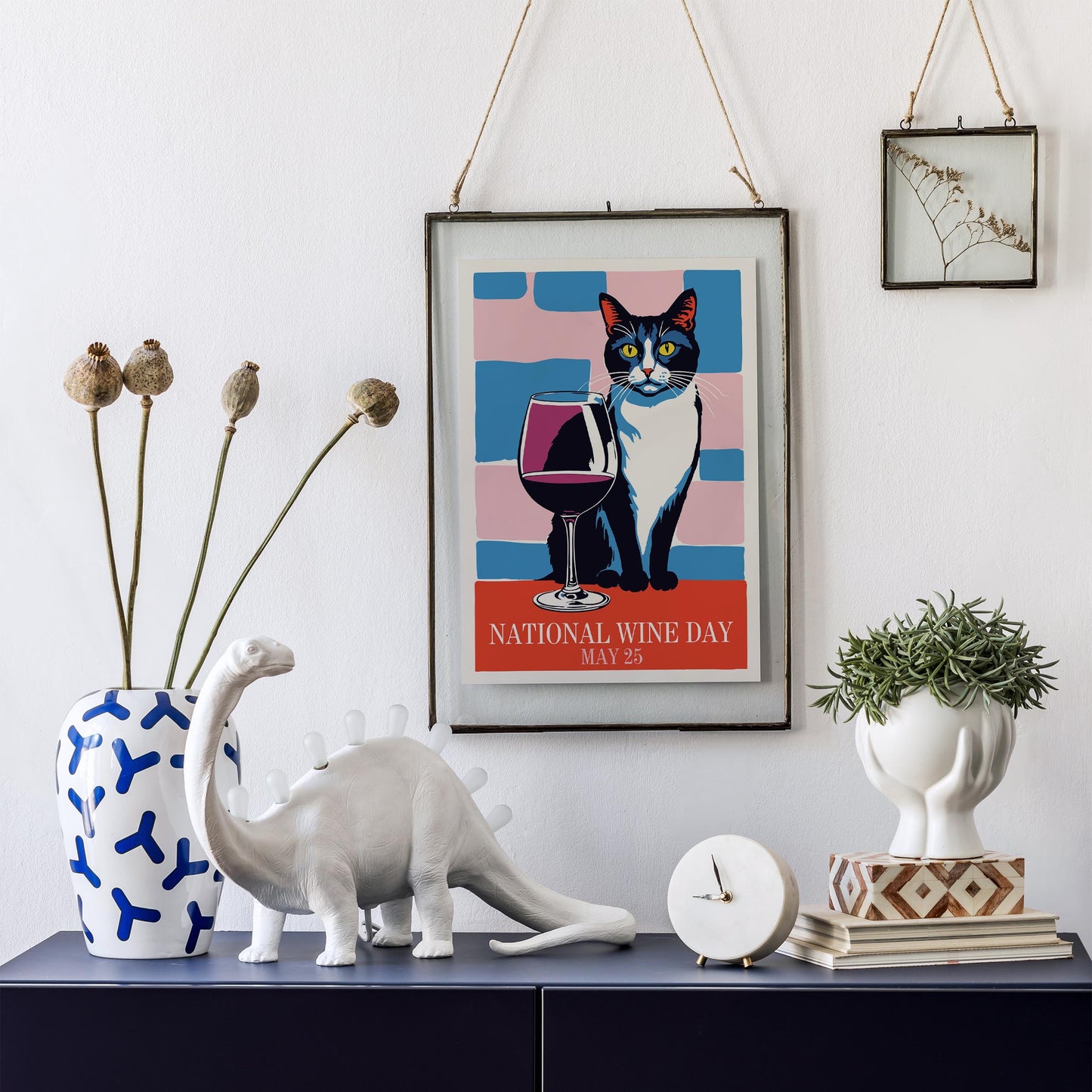 Wine Cat Celebration Poster