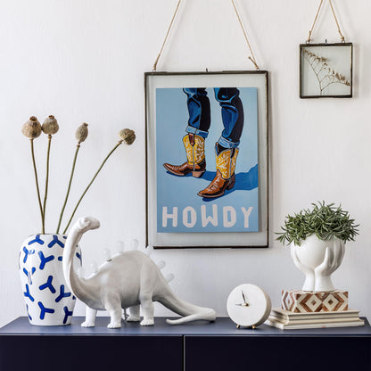 Howdy Cowboy Boots Print