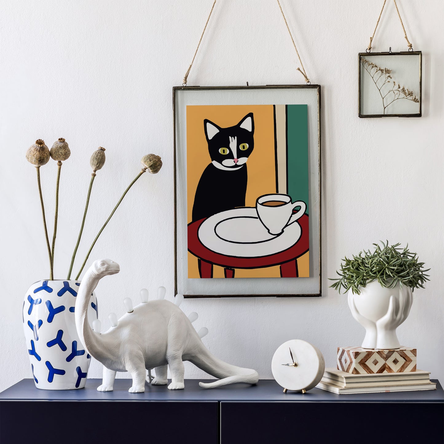 Coffee Cat Barista Wall Art Print