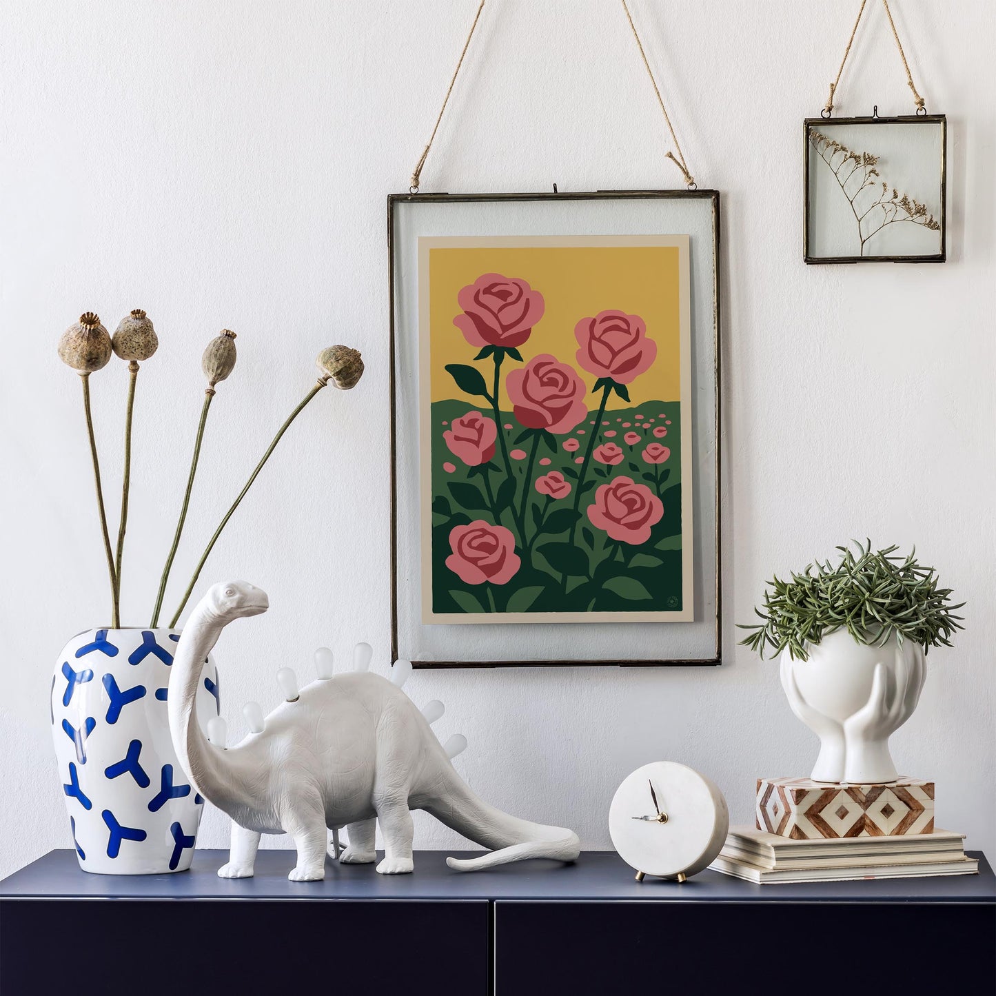 Pink Roses Garden Poster