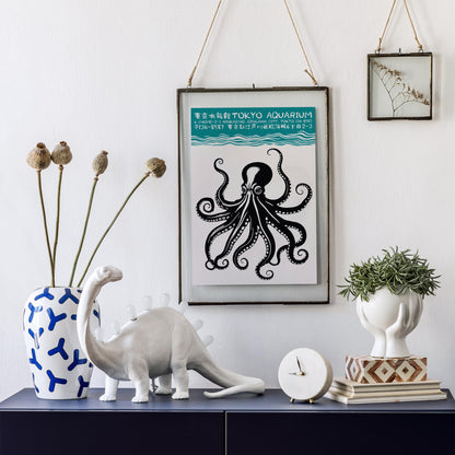 Tokyo Aqua Octopus Wall Art