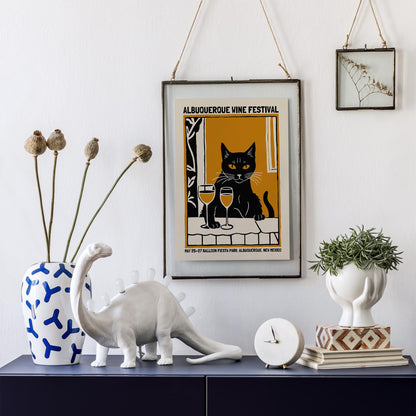 Wine Cat Poster Print