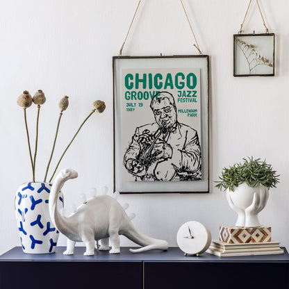 Chicago Groovy Jazz Festival Poster Print