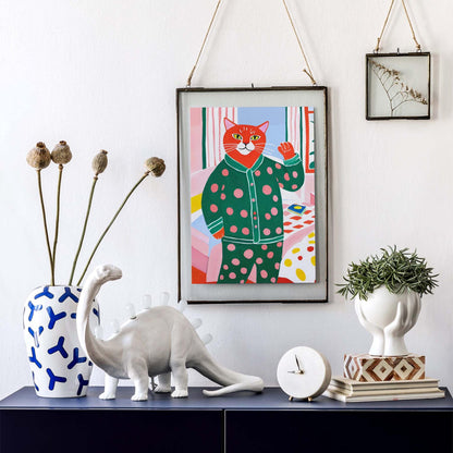 Pajama Cat Bedroom Wall Art
