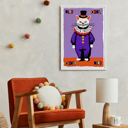 Vintage Circus Cat Poster Print