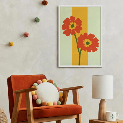 Lime Cream Flowers Art Print