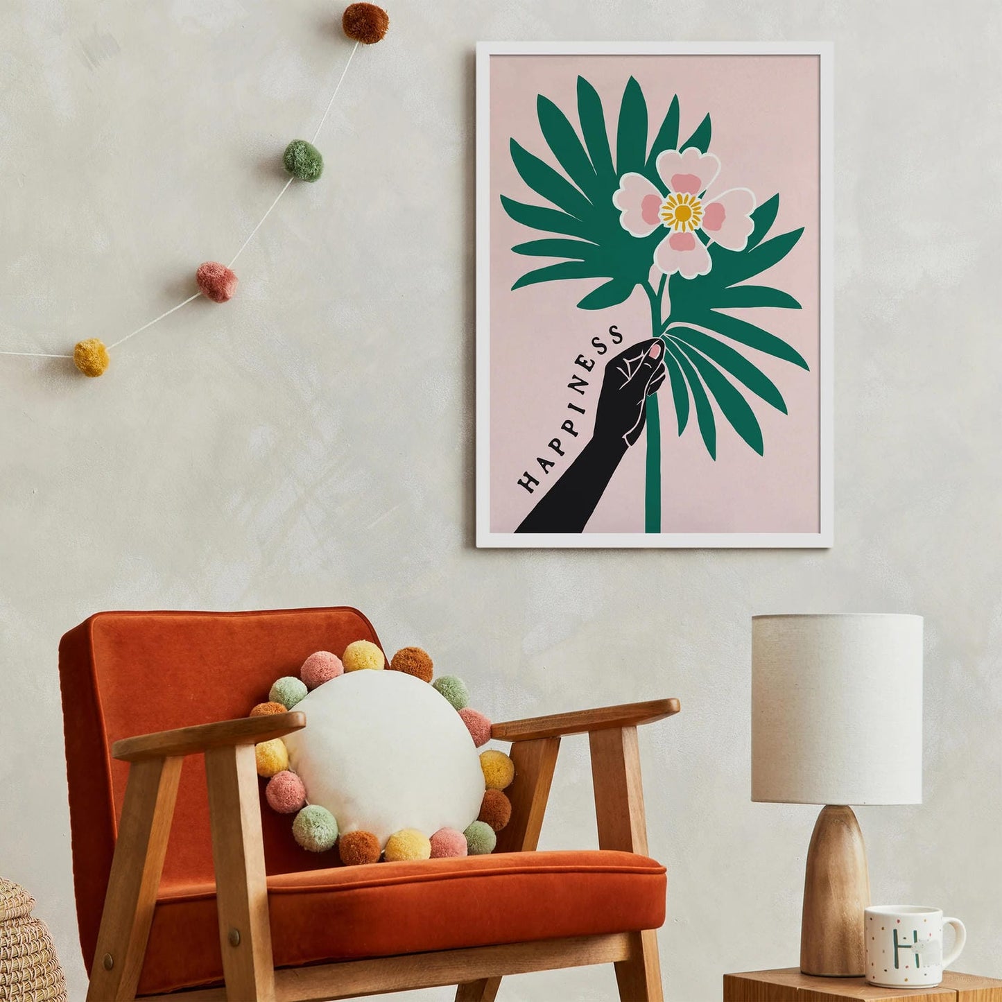 Happiness Floral Art Print