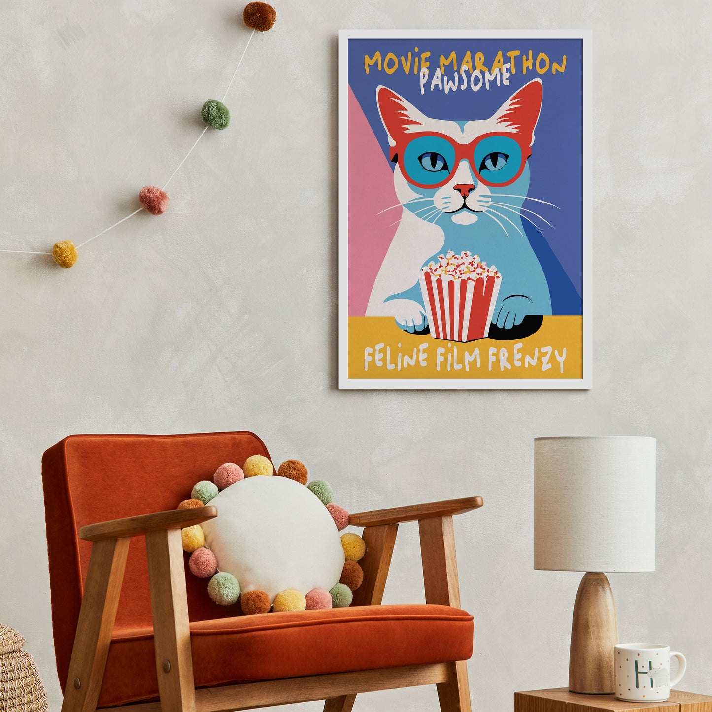 Pawsome Movie Marathon, Kids Room Art Print