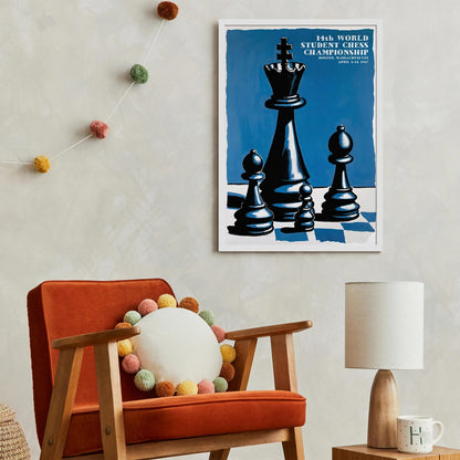 World Student Chess Championship Vintage Poster
