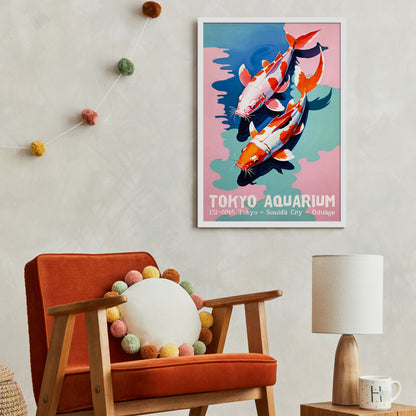 Tokyo Aquarium Koi Fish Poster