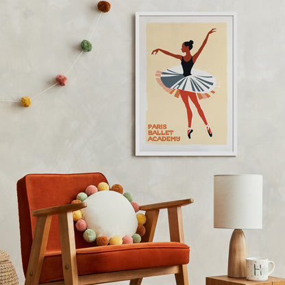 Paris Ballet Academy Retro Art Print