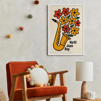 Jazz Bloom Sax Poster