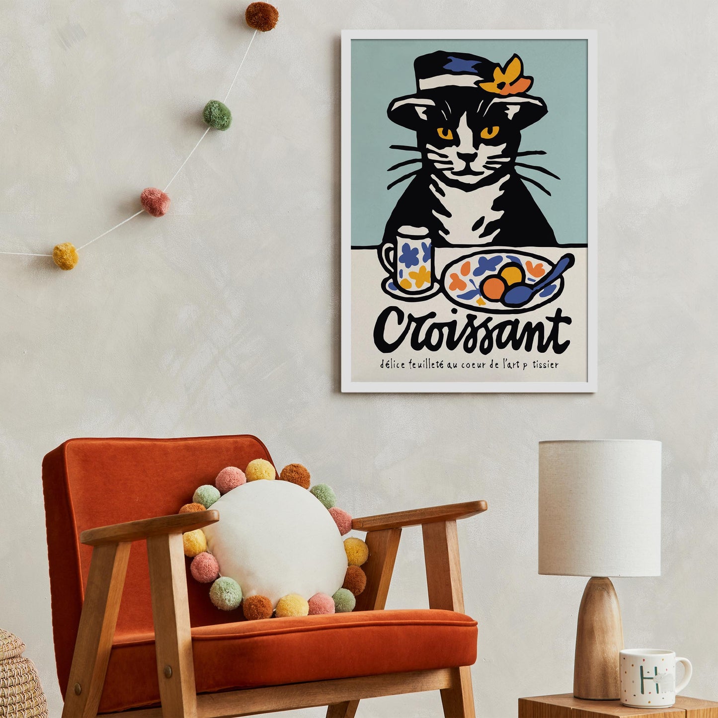 Cat Cafe Poster Wall Art