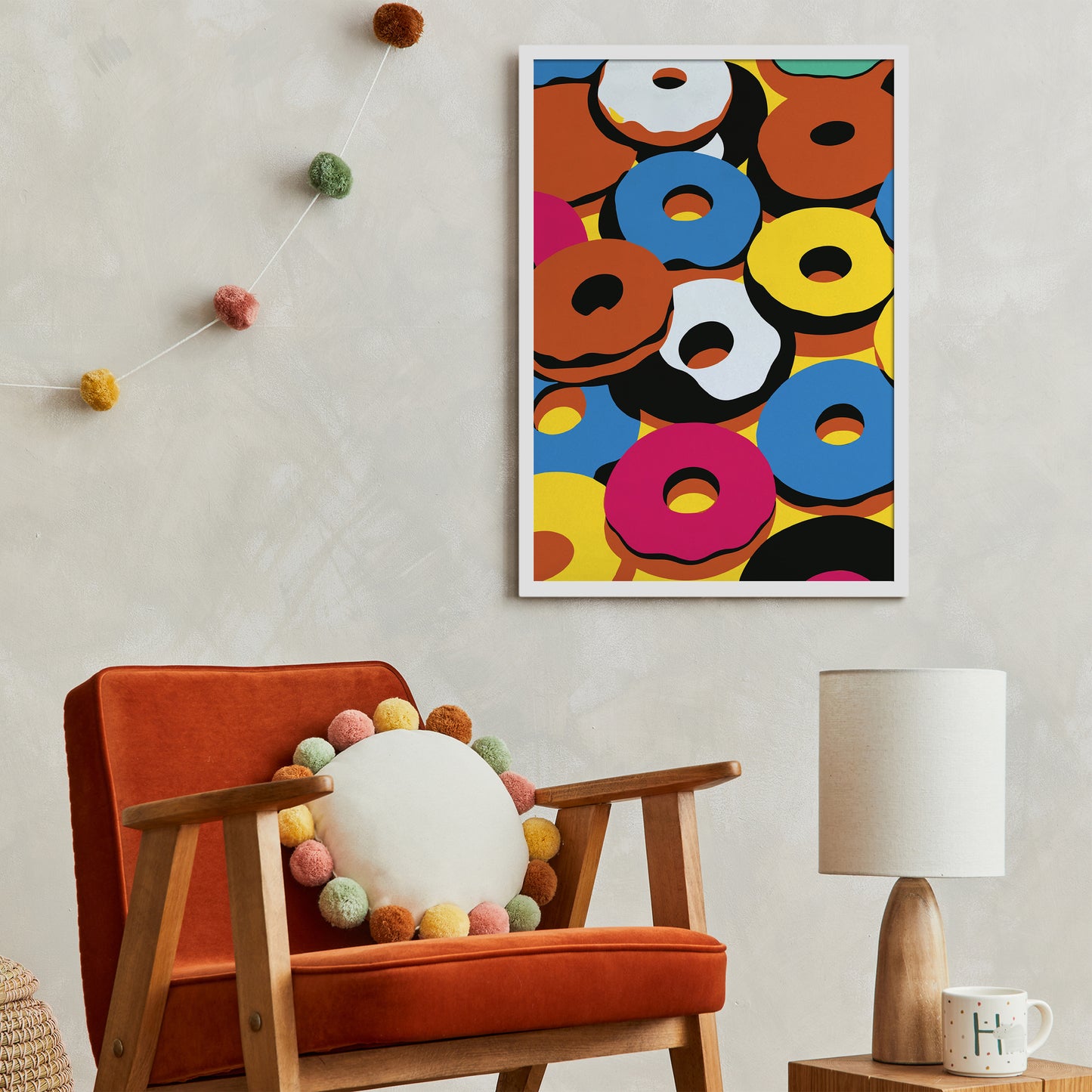 Colorful Donuts Art Poster