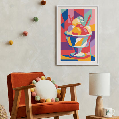 Colorful Geometric Ice Cream Poster