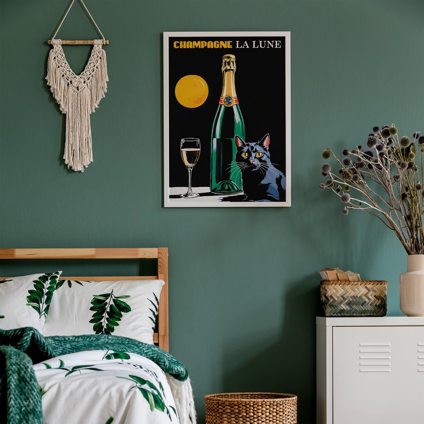 Moonlight Champagne Art Print