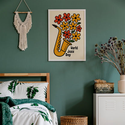 Jazz Bloom Sax Poster