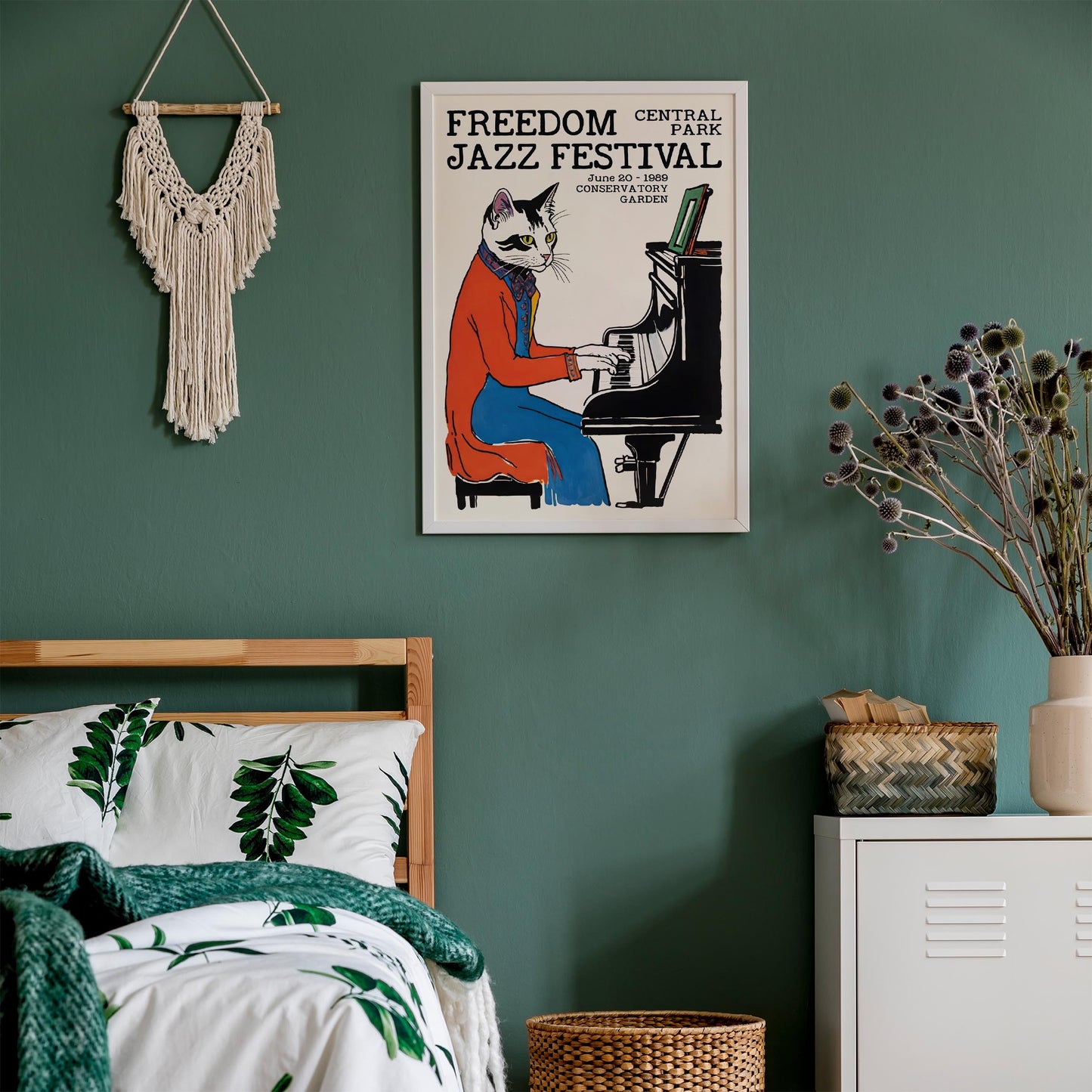 Freedom Jazz Festival Poster – Cat Pianist in Central Park