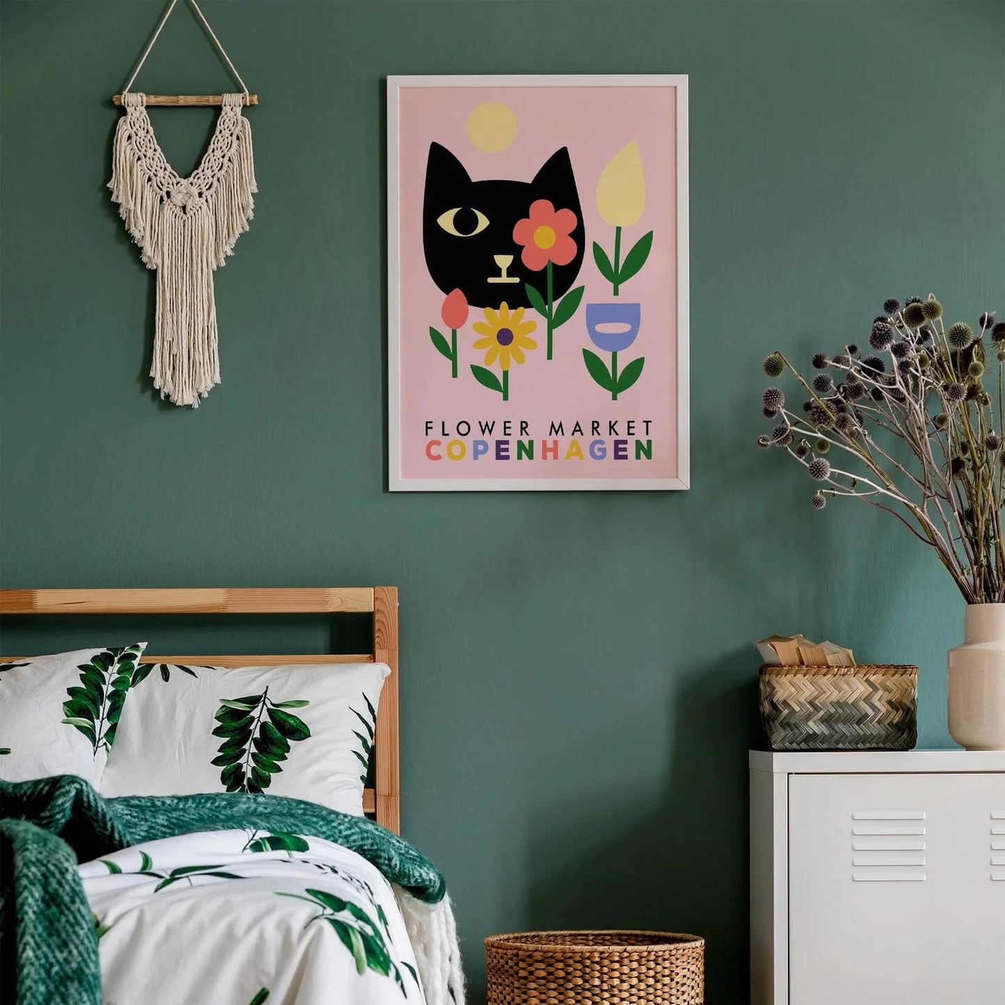 Flower Market Copenhagen Poster – Retro Wall Art Print